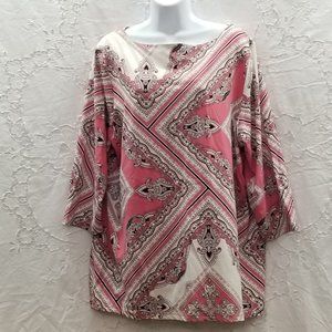 Charter Club Carol Brady Soft Pink Paisley Blouse